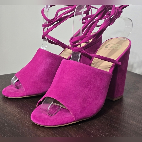 🤩Host Pick❤️NWOT Hot Pink Gianni Bini Block Heels Women's Size 7M - Picture 4 of 13
